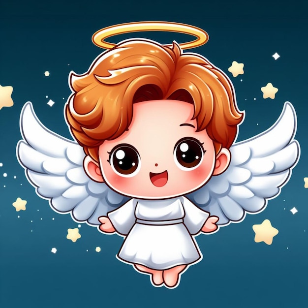 Foto desenho de um lindo anjo chibistyle