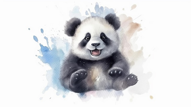 desenho de um urso panda com a boca aberta.