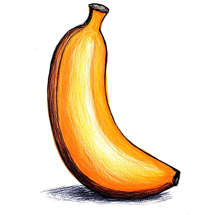 Foto desenho de uma banana com um único caule em um fundo branco
