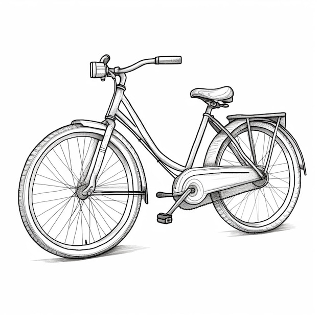 desenho de uma bicicleta com uma cesta na roda dianteira generativa ai