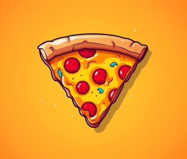 Desenho de uma fatia de pizza com pepperoni