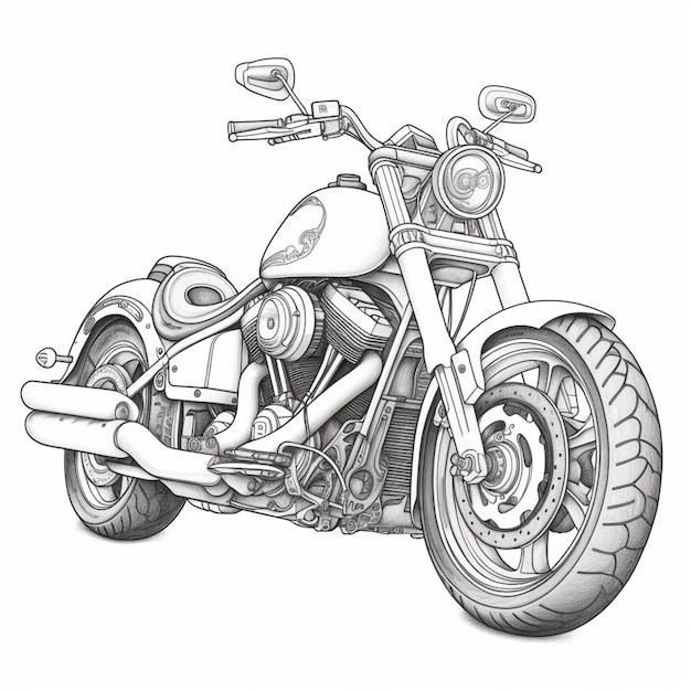 Foto desenho de uma motocicleta com carro lateral e carro lateral generativo ai