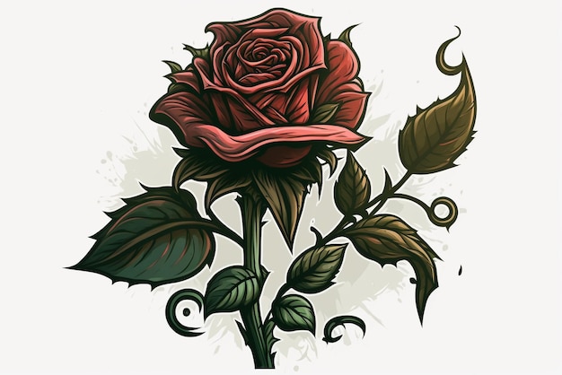 desenho de uma rosa em um fundo branco