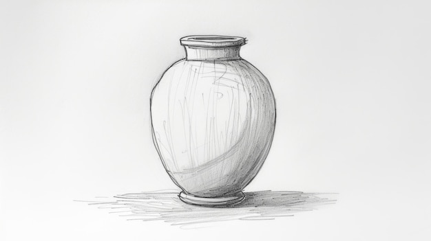 Foto desenho de vaso de cerâmica esboçado