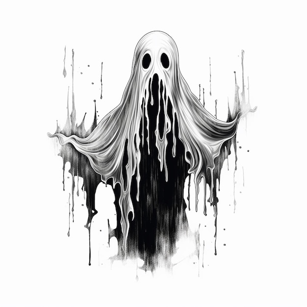 Desenho digital de fantasma de Halloween