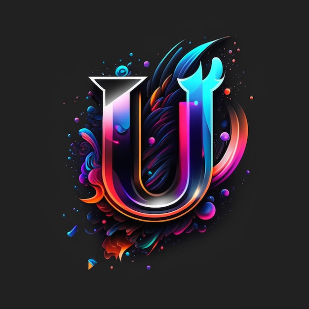 Desenho do logotipo da letra U ou do logotipo da U ou do monograma da U ou do logotipo da U em 3D