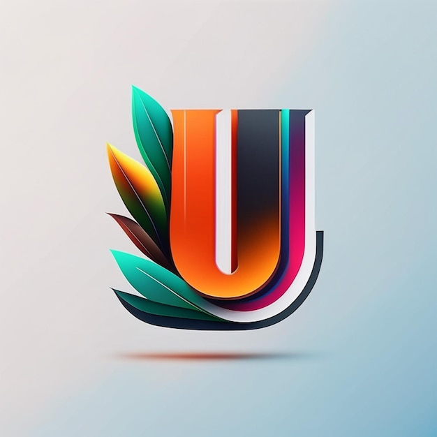 Foto desenho do logotipo da letra u ou do logotipo da u ou do monograma da u ou do logotipo da u em 3d