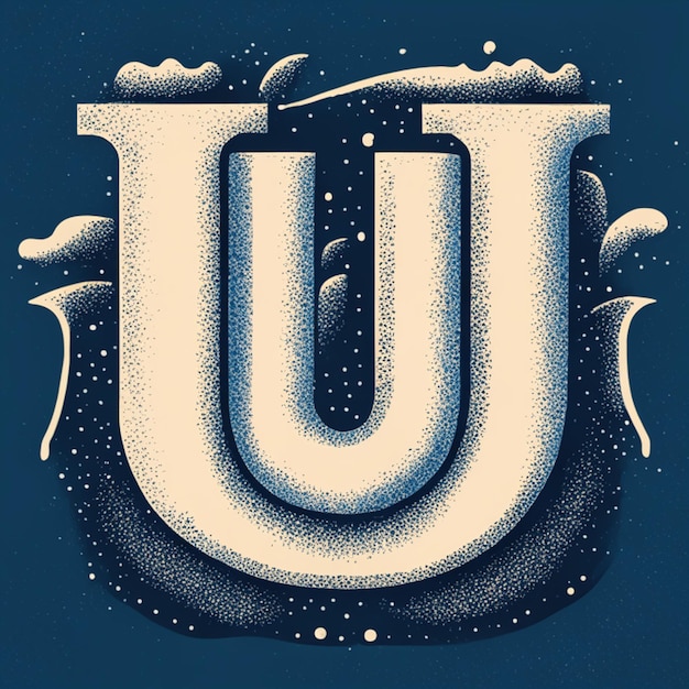 Foto desenho do logotipo da letra u ou do logotipo da u ou do monograma da u ou do logotipo da u em 3d