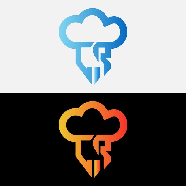 Desenho do logotipo da marca cloud rangers c e r logotipo vetorial