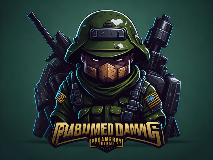 Foto desenho do logotipo da mascote ilustração vetorial soldado com rifle ilustração do logotipo para mascote ou símbolo