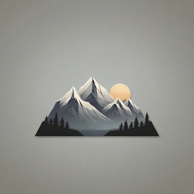 Desenho do logotipo das montanhas Vector das montanhas