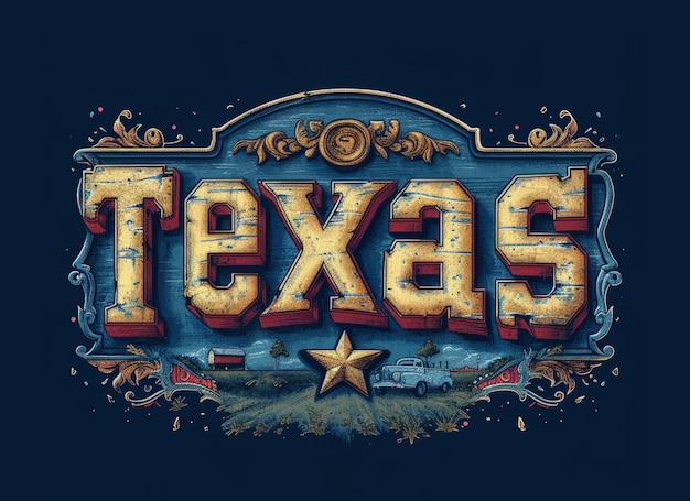 Desenho do logotipo do sinal do Estado do Texas