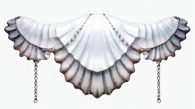 Desenho elegante de cadeia de barriga de concha em fundo branco