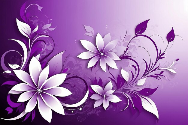 Desenho floral abstrato fundo roxo