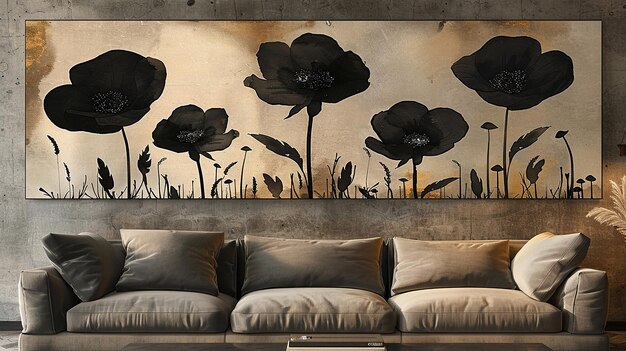 Foto desenho floral mínimo para molduras de cartazes de parede