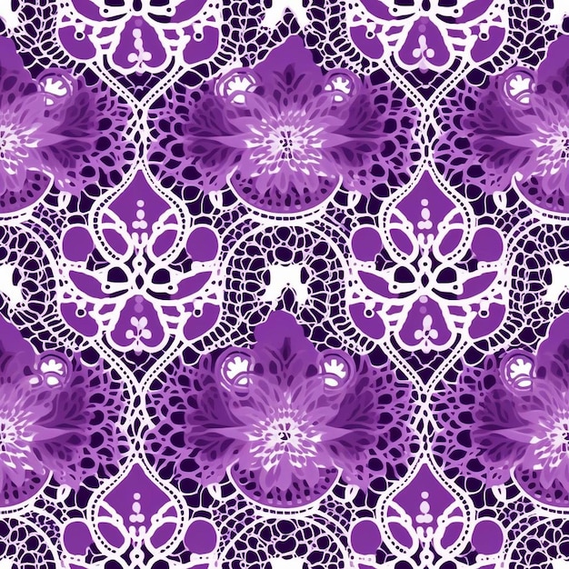 Foto desenho floral roxo e branco sobre um fundo roxo.