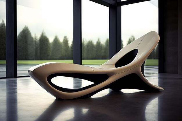 Desenho futurista e elegante de cadeira sentada