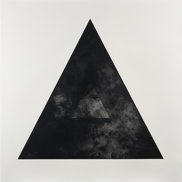 Desenho geométrico de triângulo preto em fundo branco