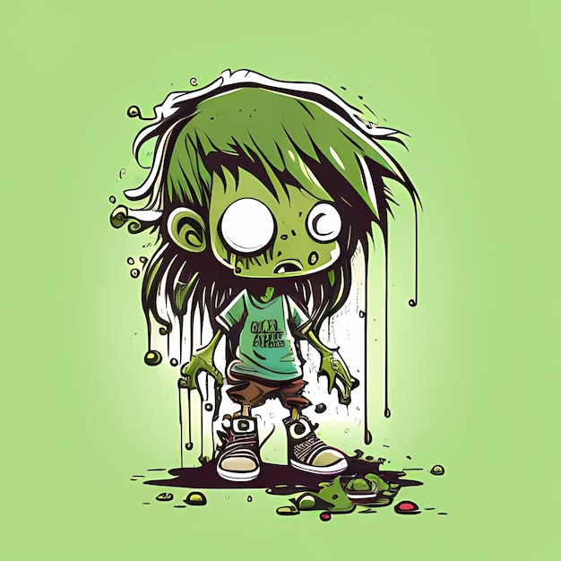 Foto desenho gráfico de uma camiseta zombie sem fundo sem camiseta