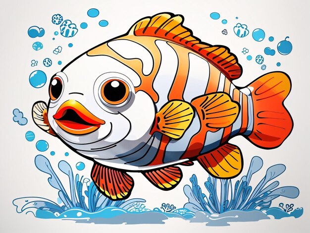 Desenho infantil para colorir peixe palhaço