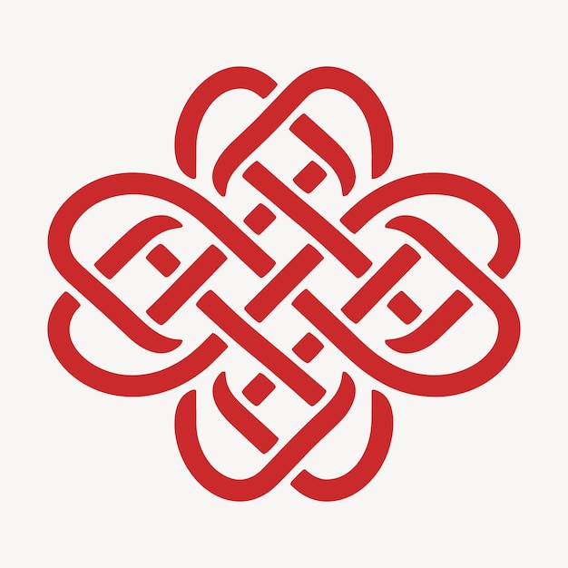 Desenho intrincado de nó celta vermelho