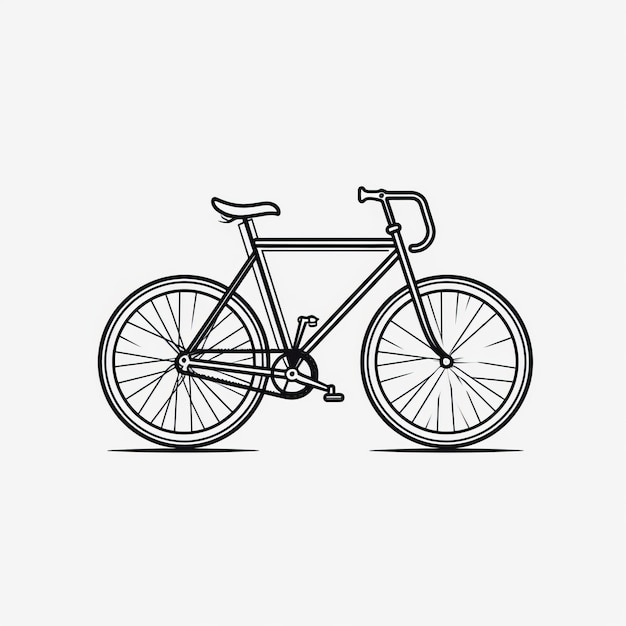 Desenho minimalista de bicicletas em preto e branco