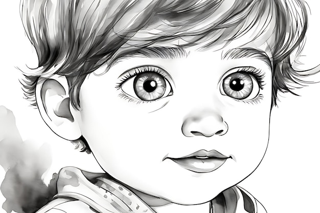 Desenho para colorir de rosto de bebê para impressão e cor
