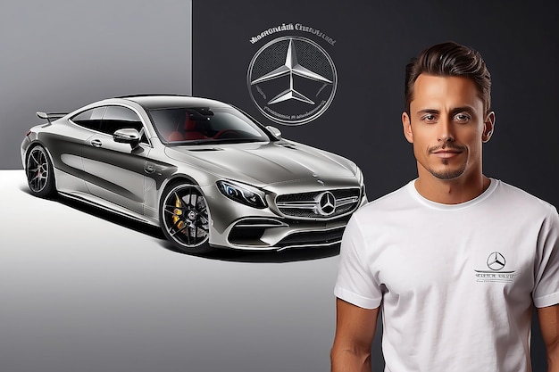 Foto desenho personalizado para camiseta com supercarro mercedes