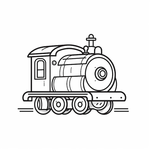 Desenho preto e branco de um trem.