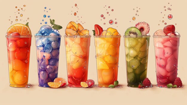 Desenho promocional especial para chá de bolha, chá de leite de pérola, bebidas deliciosas, cafés e refrigerantes com logotipo e banner publicitário de estilo doodle