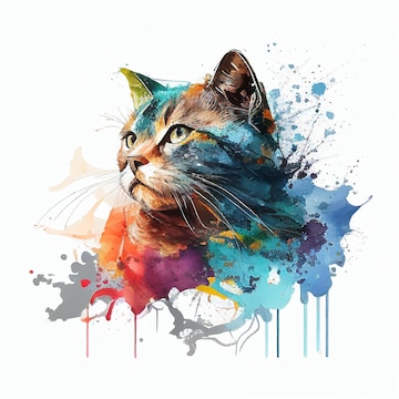 Gatos em Cores: Uma Pintura de Encanto e Alegria