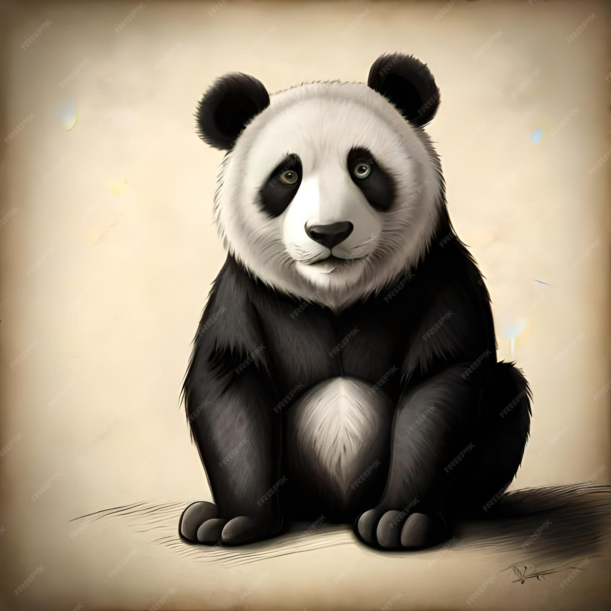 Retrato De Uma Ilustração Realista Do Desenho Vetorial Do Panda Divertida  Ilustração do Vetor - Ilustração de pouco, nave: 178022603