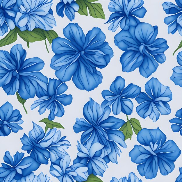 Desenho sem costura de flor azul