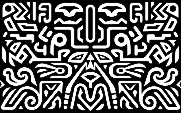 desenho tribal africano em preto e branco