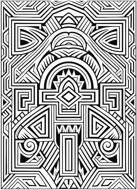 desenho tribal africano em preto e branco