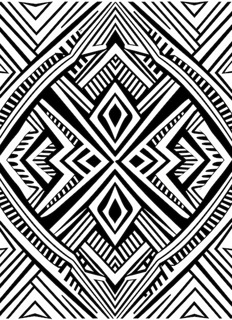 Foto desenho tribal africano em preto e branco