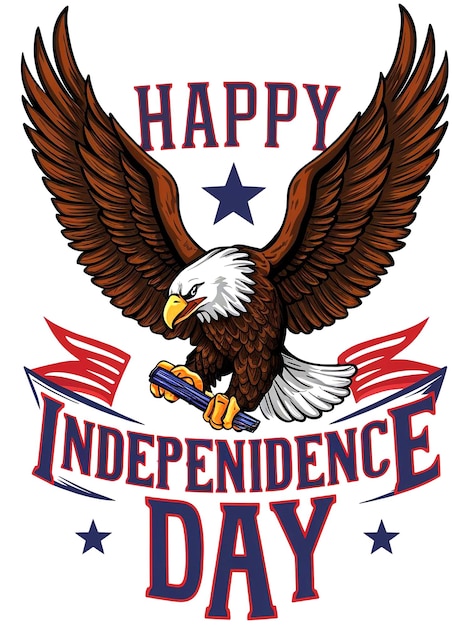 Desenho único de camiseta do 4 de Julho para comemorar o Dia da Independência