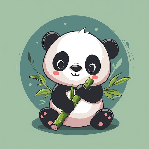 Desenho vetorial de panda bonito