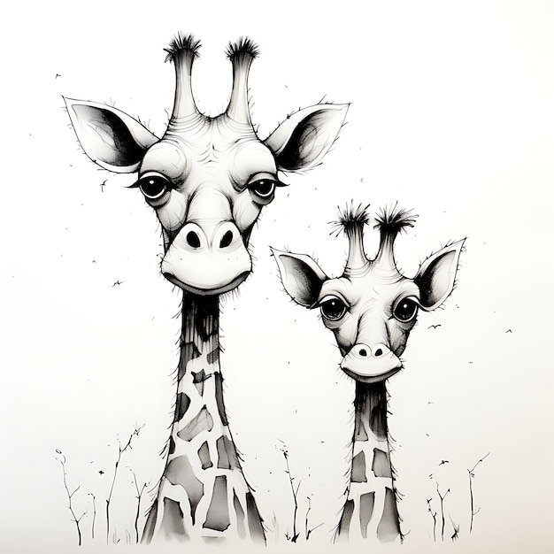 desenhos à mão de animais engraçados Grande conjunto de adesivos com animais fofos