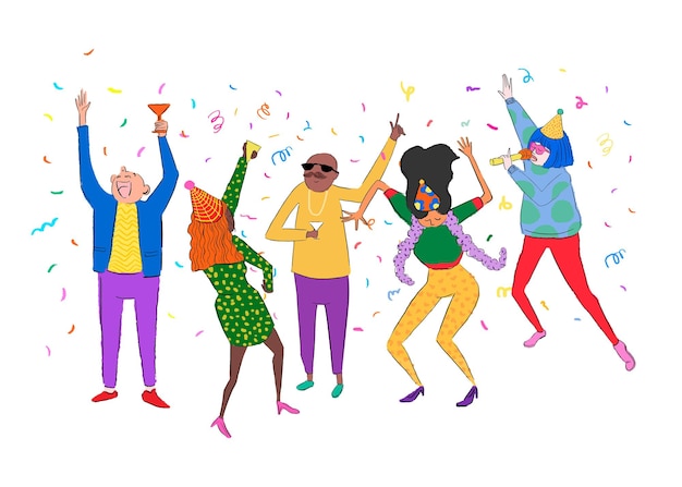 desenhos animados de festa png adesivo desenho ilustração fundo transparente