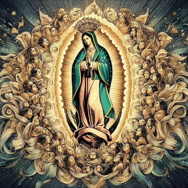 Foto desenhos com a mãe de jesus para da de la virgen de guadalupe e santa rosa de lima