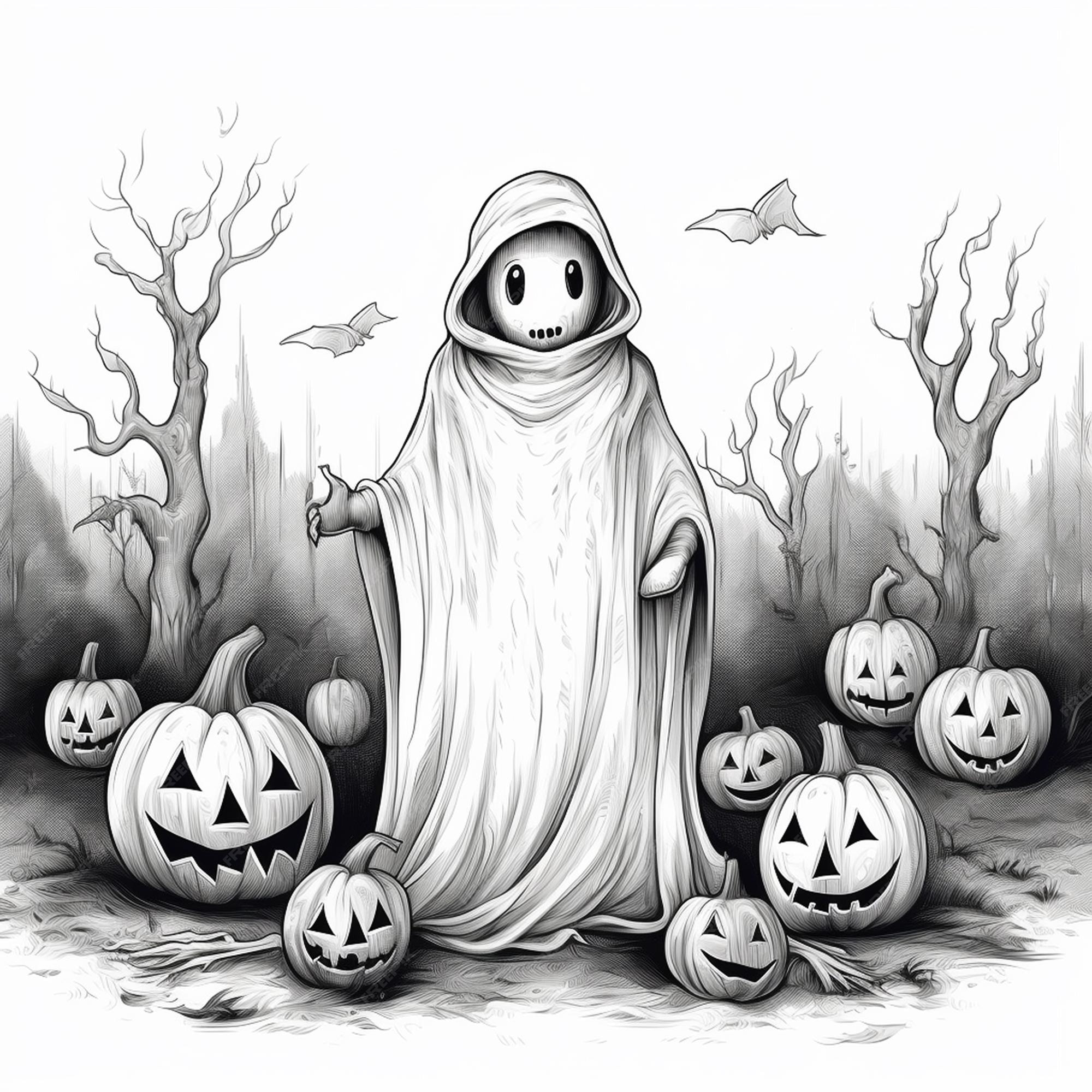 Desenhos de fantasmas de halloween