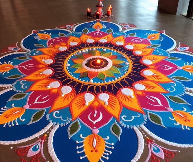 Desenhos de rangoli de Diwali