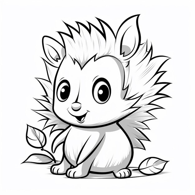 Foto desenhos de tenrec charme livro de colorir plano kawaii arte de linha