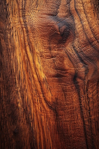 Desenhos intrincados de grãos de madeira e nós em detalhe em close-up