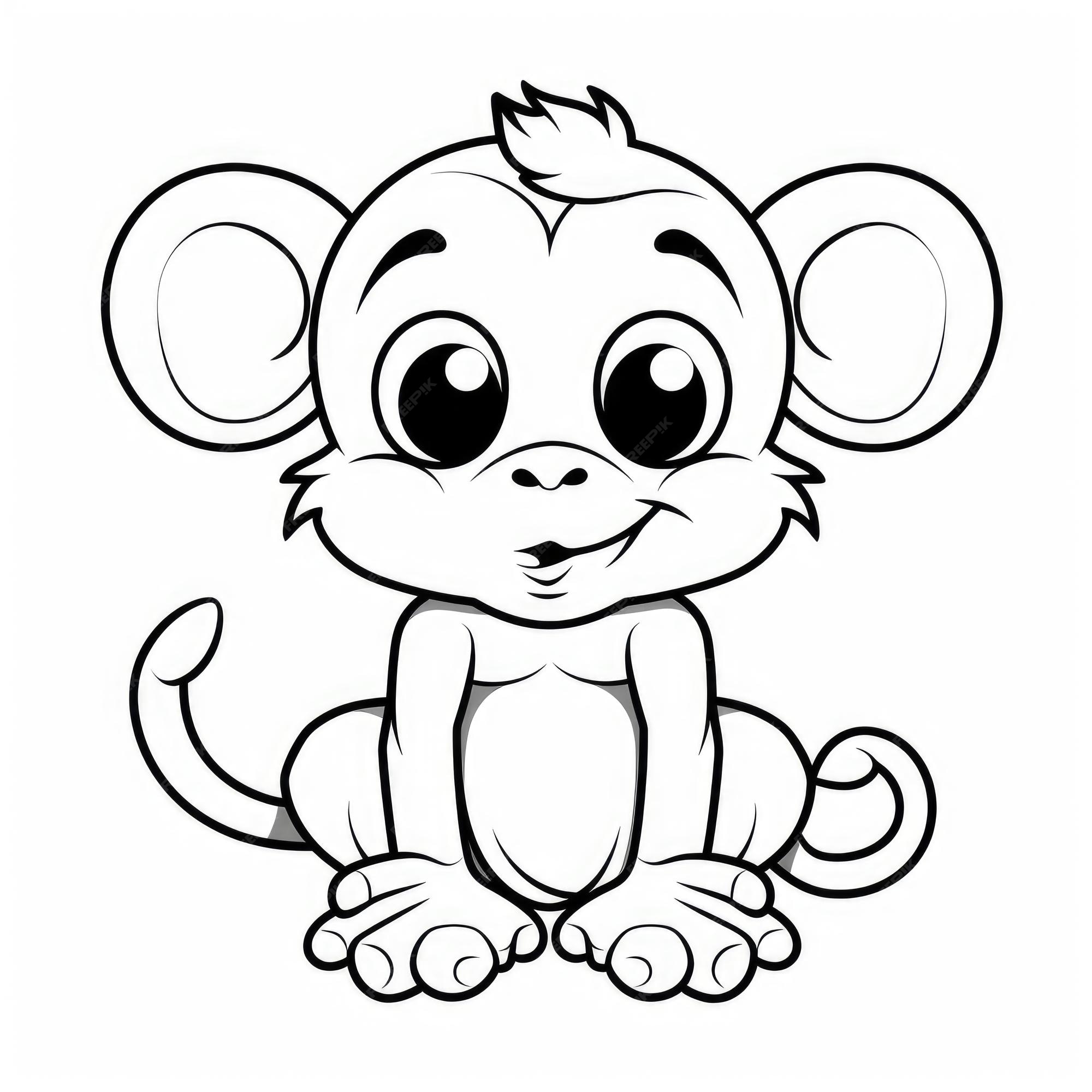 Macaco simples para colorir - Imprimir Desenhos