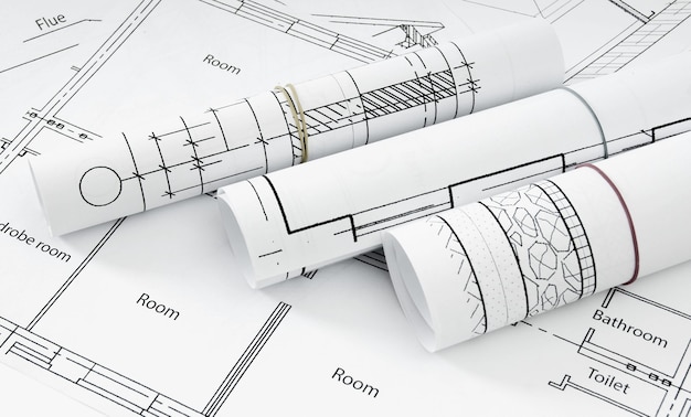 Desenhos para construção de casa. Desenhos de trabalho.