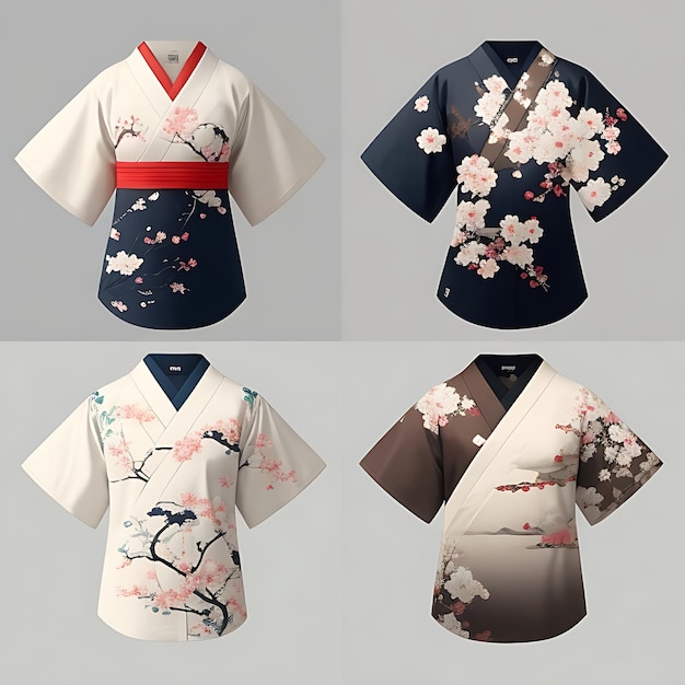 Desenhos simples de camisas japonesas