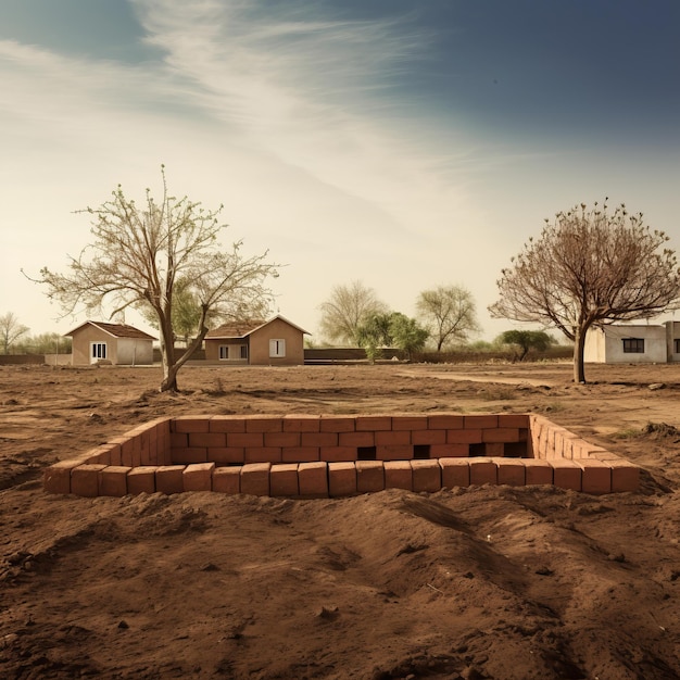 Foto desenterrar os alicerces uma viagem de escavação bricolagem e cimento