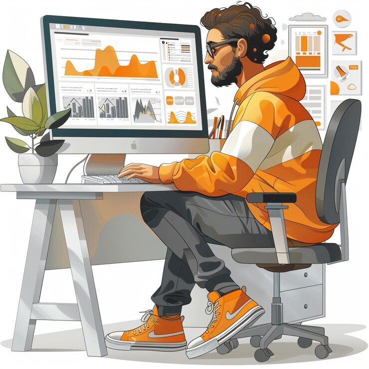 Foto desenvolvedor web especialista em bioinformática um clipart